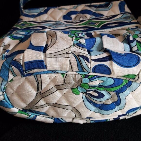 Y2K Vera Bradley Mediterranean White Hannah Purse Blue Handbag Pocketbook - Picture 5 of 5